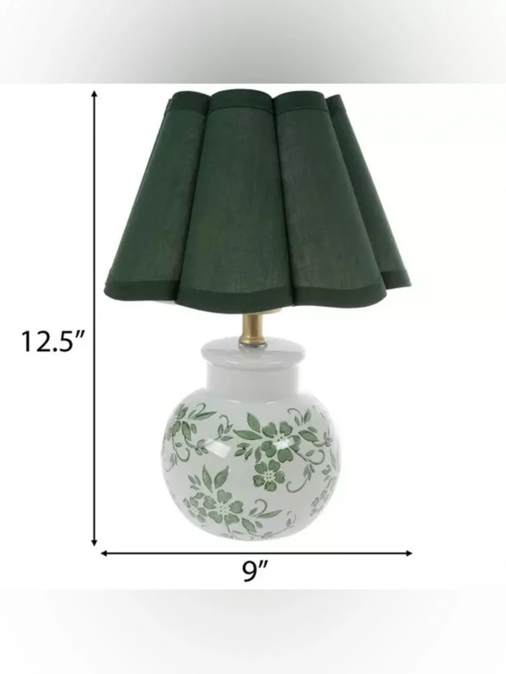 Green Floral Ceramic Table Lamp
